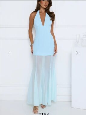 Hello Molly Exclusive DIAMOND DISTRICT HALTER MAXI DRESS BLUE